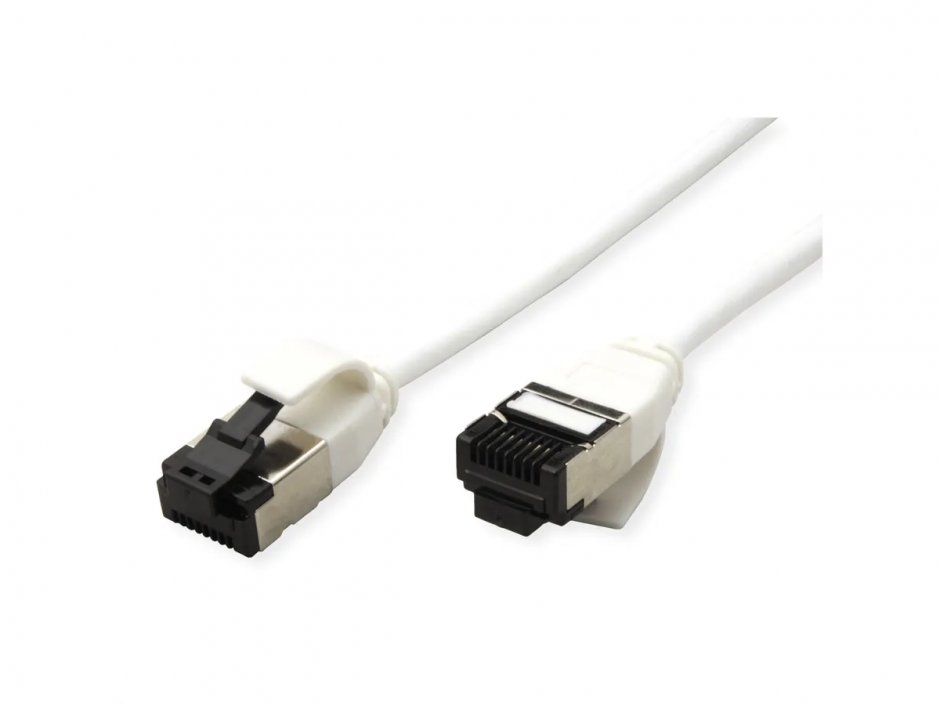 Imagine Cablu de retea RJ45 Slim U/FTP Cat. 8.1 (Class I) LSOH 0.3m Alb, Roline 21.15.3271